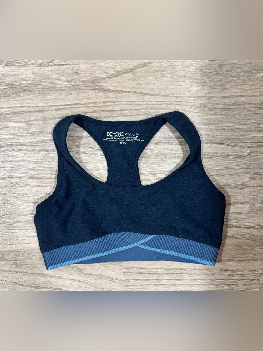 Beyond Yoga Navy Sports Bra Size M Racerback Pilates Athleisure